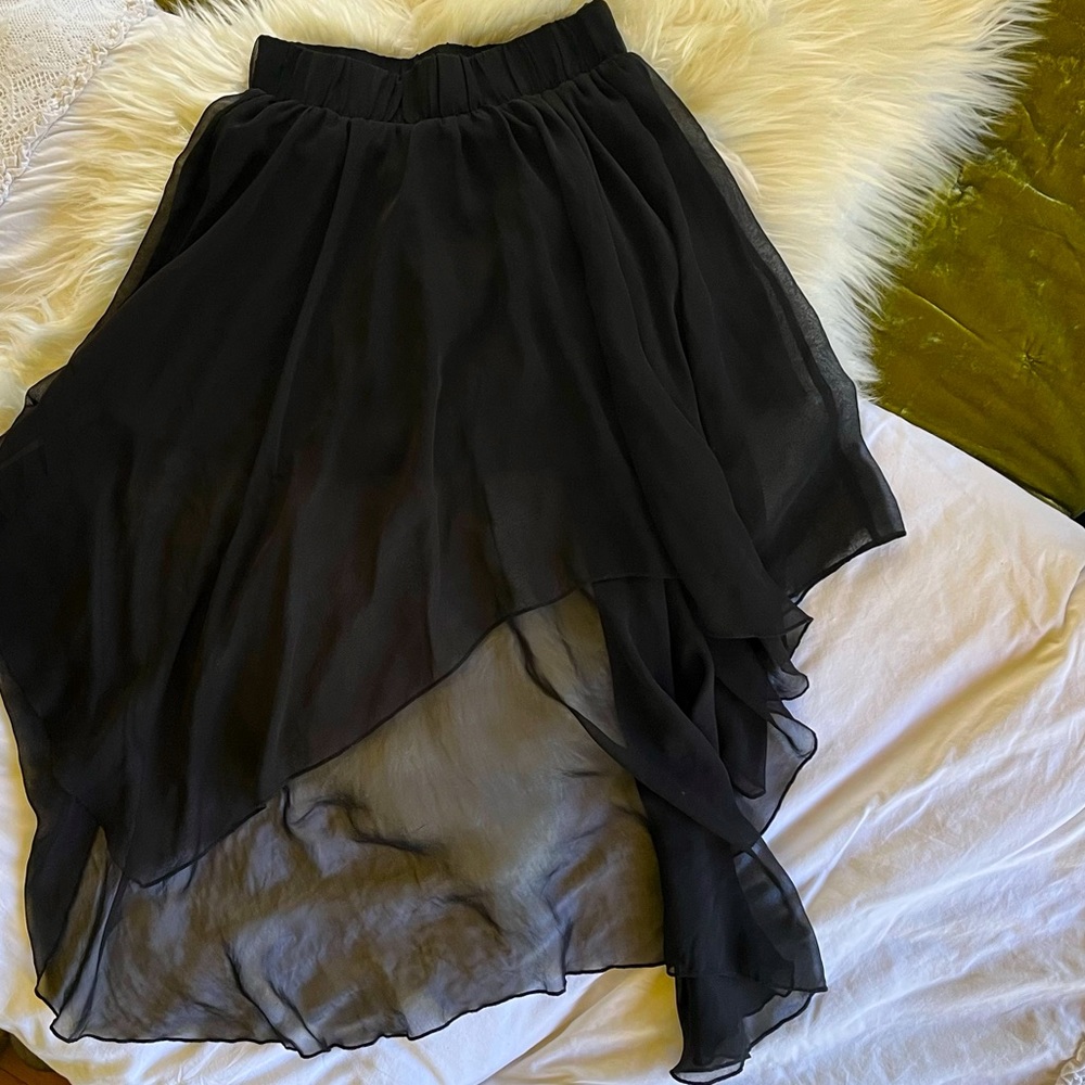 Black High Low Skirt, S